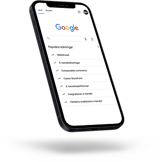 A mobile screen showing popular searches related to e-commerce and conversion optimization, focusing on digital solutions and platforms.